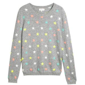 NWT CHINTI AND PARKER Cashmere Mini Stars Jumper Sweater XS Crew Neck Multi Gray